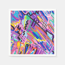 Abstracte afdrukken in kleur servet