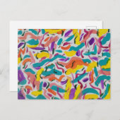 Abstracte afdrukken van kleurrijke partij briefkaart (Voorkant / Achterkant)