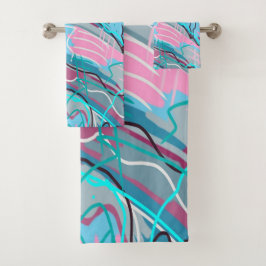 Abstracte afdrukken van lenteswatt bad handdoek
