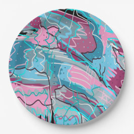 Abstracte afdrukken van lenteswatt papieren bordje