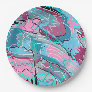 Abstracte afdrukken van lenteswatt papieren bordje