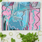 Abstracte afdrukken van lenteswatt theedoek (Gevouwen)