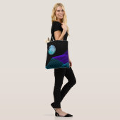 Abstracte afmetingen Planet Paars Blauw Zwart Tote Bag (Op model)