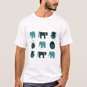 Abstracte Afrikaanse dieren en symbolen kunst T-shirt
