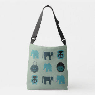 Abstracte Afrikaanse dieren en symboolkunst Crossbody Tas