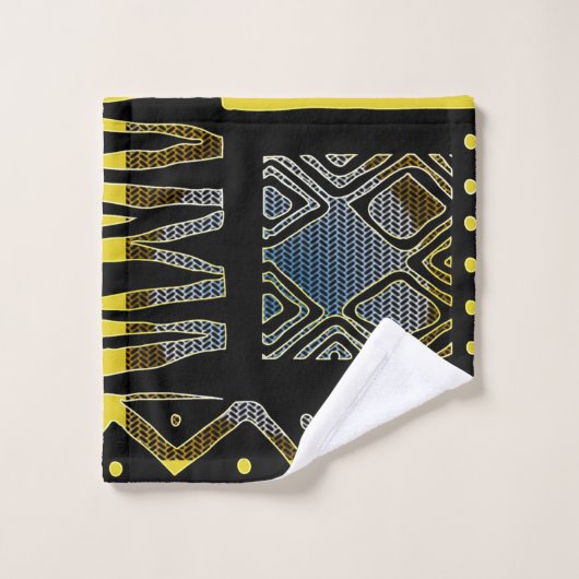 Abstracte Afrikaanse driekleppige kleding Motif Bad Handdoek (Wasdoekje)