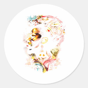Abstracte Afrikaanse excellentie Melanine Zwarte G Ronde Sticker