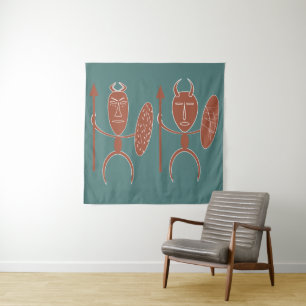 Abstracte Afrikaanse inheemse kunst Wandkleed