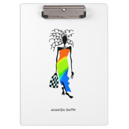 Abstracte Afrikaanse kunst, elegante Mode dame Klembord