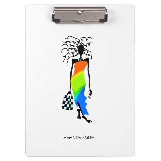 Abstracte Afrikaanse kunst, elegante Mode dame Klembord (Voorkant)