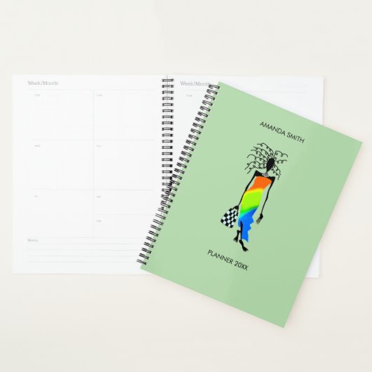 Abstracte Afrikaanse kunst, elegante Mode Lady Pla Planner (Display)