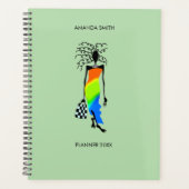 Abstracte Afrikaanse kunst, elegante Mode Lady Pla Planner (Voorkant)