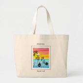 Abstracte, Afrikaanse kunst, magische zonsondergan Grote Tote Bag (Voorkant)