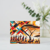 Abstracte Afrikaanse kunst Masai geometrisch Briefkaart (Staand voorkant)