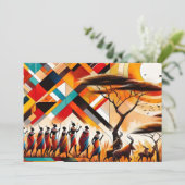 Abstracte Afrikaanse kunst Masai geometrisch Kaart (Staand voorkant)