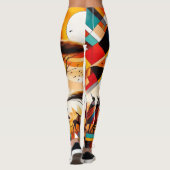 Abstracte Afrikaanse kunst Masai geometrisch Leggings (Achterkant)