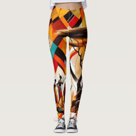 Abstracte Afrikaanse kunst Masai geometrisch Leggings