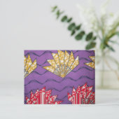 Abstracte Afrikaanse kunst: Paarse passiegolven Briefkaart (Staand voorkant)