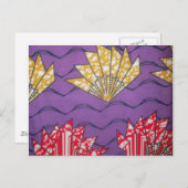 Abstracte Afrikaanse kunst: Paarse passiegolven Briefkaart (Voorkant / Achterkant)
