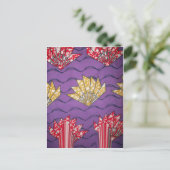 Abstracte Afrikaanse kunst: Paarse passiegolven Briefkaart (Staand voorkant)