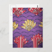 Abstracte Afrikaanse kunst: Paarse passiegolven Briefkaart (Voorkant / Achterkant)