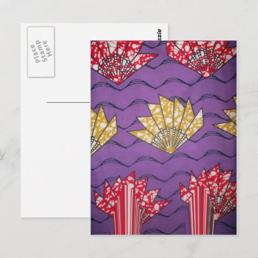 Abstracte Afrikaanse kunst: Paarse passiegolven Briefkaart (Voorkant / Achterkant)