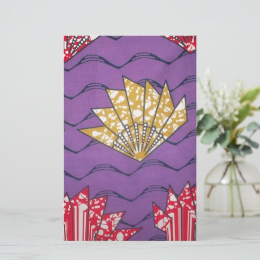 Abstracte Afrikaanse kunst: Paarse passiegolven Briefpapier (Staand voorkant)