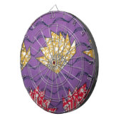 Abstracte Afrikaanse kunst: Paarse passiegolven Dartbord (Voorkant Rechts)