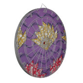 Abstracte Afrikaanse kunst: Paarse passiegolven Dartbord (Voorkant Links)