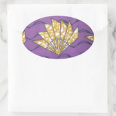 Abstracte Afrikaanse kunst: Paarse passiegolven Ovale Sticker (Tas)