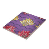 Abstracte Afrikaanse kunst: Paarse passiegolven Tegeltje (Zijkant)