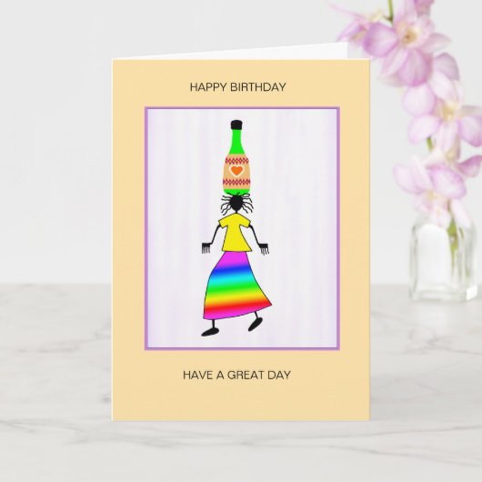 Abstracte, Afrikaanse kunst Schattigee en elegante Kaart (Orchidee)