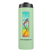 Abstracte Afrikaanse kunst 'Tricky Dancer Vaderdag Thermosbeker (Voorkant)