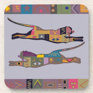 Abstracte Afrikaanse kunst van leeuwen Onderzetter