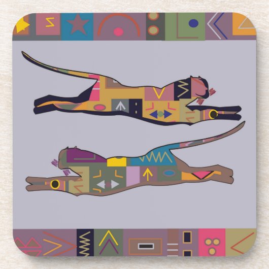 Abstracte Afrikaanse kunst van leeuwen Onderzetter (Voorkant)