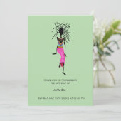 Abstracte Afrikaanse kunst, Warrior Woman Verjaard Kaart (Staand voorkant)