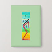 Abstracte Afrikaanse kunst, Waterverf Tricky Dance Button (Voorkant)