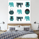 Abstracte Afrikaanse moderne kunst Canvas Afdruk (Insitu (Slaapkamer))