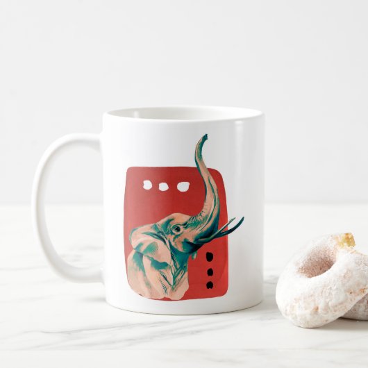 Abstracte Afrikaanse olifant Koffiemok (Met donut)