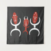 Abstracte Afrikaanse stam dansende mensen Wandkleed (Voorkant)