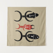 Abstracte Afrikaanse stam dansende mensen Wandkleed (Voorkant (horizontaal))