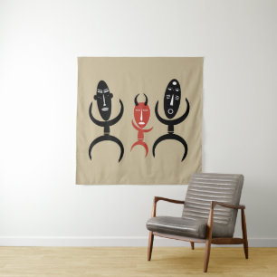 Abstracte Afrikaanse stam dansende mensen Wandkleed