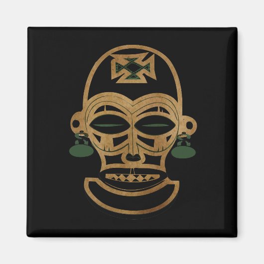 Abstracte Afrikaanse stam-gezichtstatoeeringkunst Magneet (Voorkant)