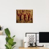 Abstracte Afrikaanse stam oude tekenkunst Poster (Thuiskantoor)