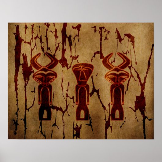 Abstracte Afrikaanse stam oude tekenkunst Poster (Voorkant)