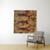 Abstracte Afrikaanse stam silhouet tekening  Wandkleed (In Situ (horizontaal))