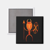 Abstracte Afrikaanse stamkrijger Magneet (Voorkant / Achterkant)