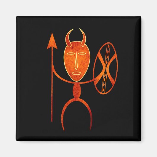 Abstracte Afrikaanse stamkrijger Magneet (Voorkant)
