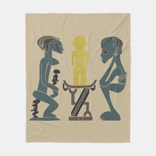 Abstracte Afrikaanse stamkunst Fleece Deken (Voorkant)