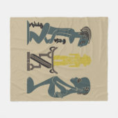 Abstracte Afrikaanse stamkunst Fleece Deken (Voorkant (Horizontaal))